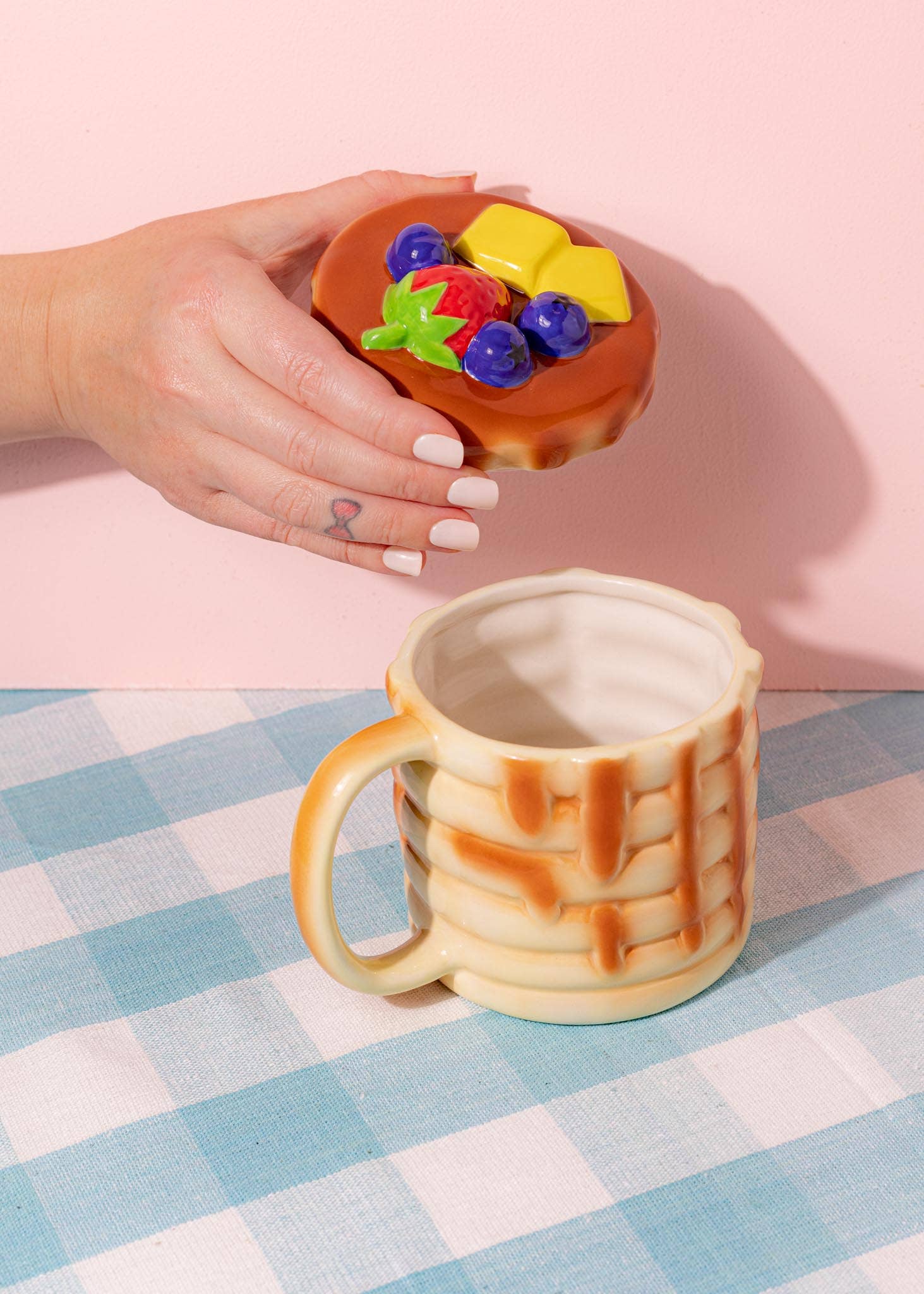 Pancake Mug w/Lid