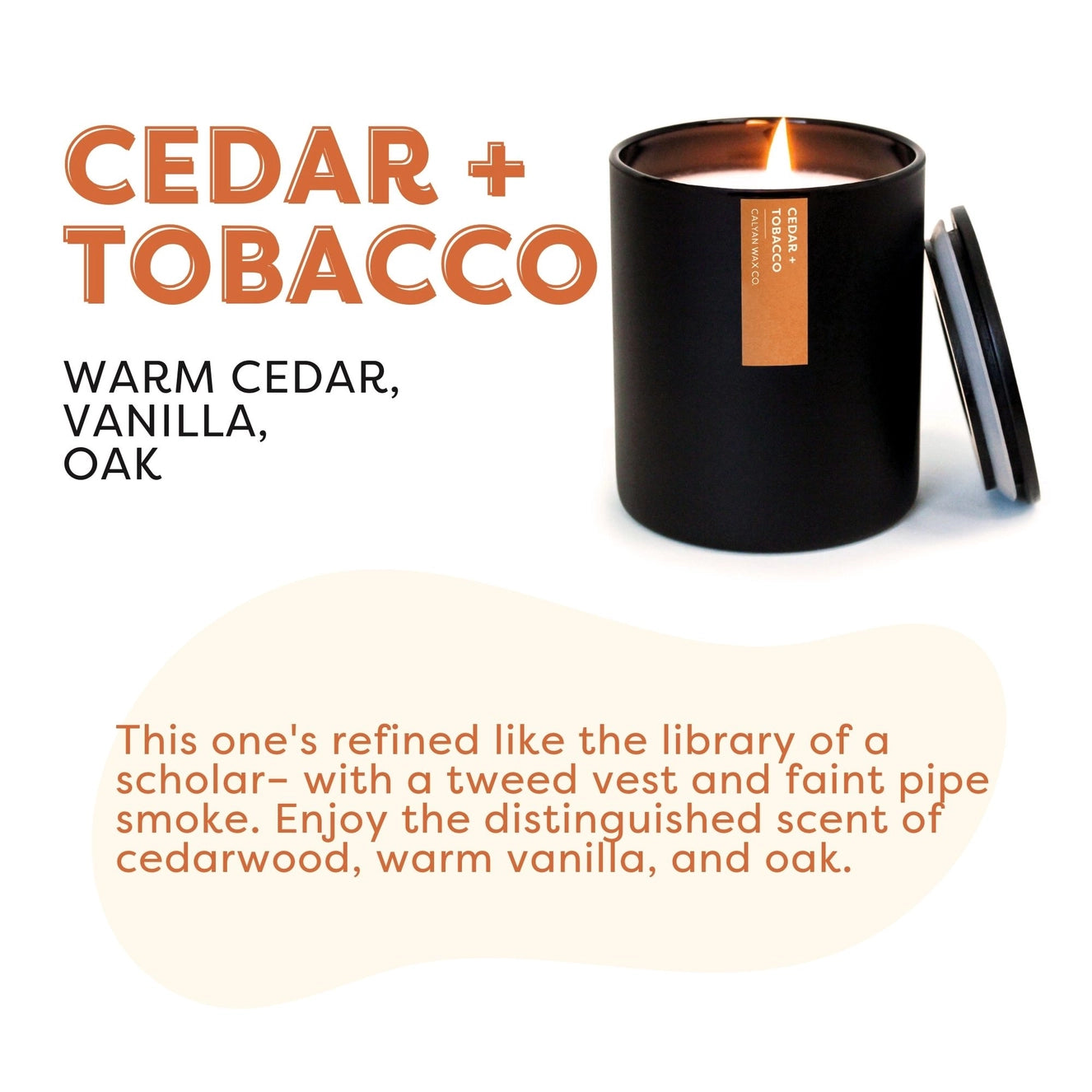 Cedar + Tobacco - Matte Black Tumbler Soy Candle