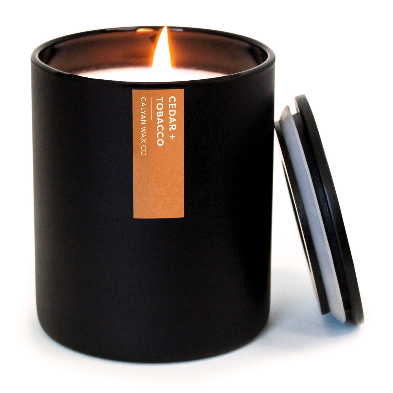 Cedar + Tobacco - Matte Black Tumbler Soy Candle