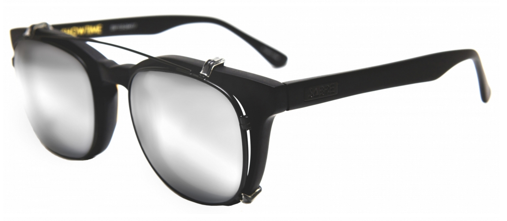 Showtime Matte Black/Silver Reflective Clip On Lens