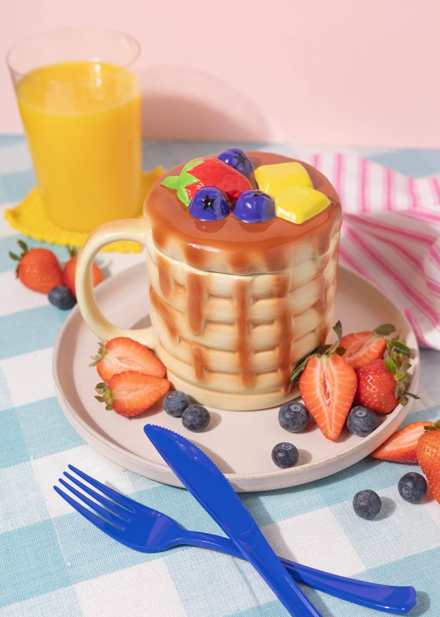 Pancake Mug w/Lid