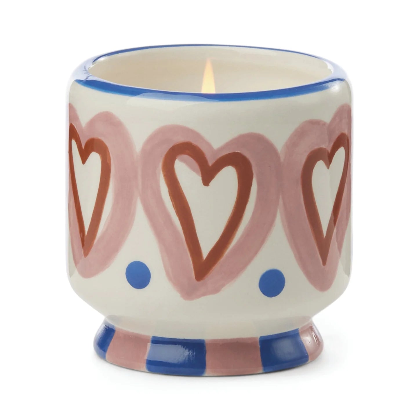 A Dopo Hand Painted Hearts Ceramic Candle - Rosewood Vanilla