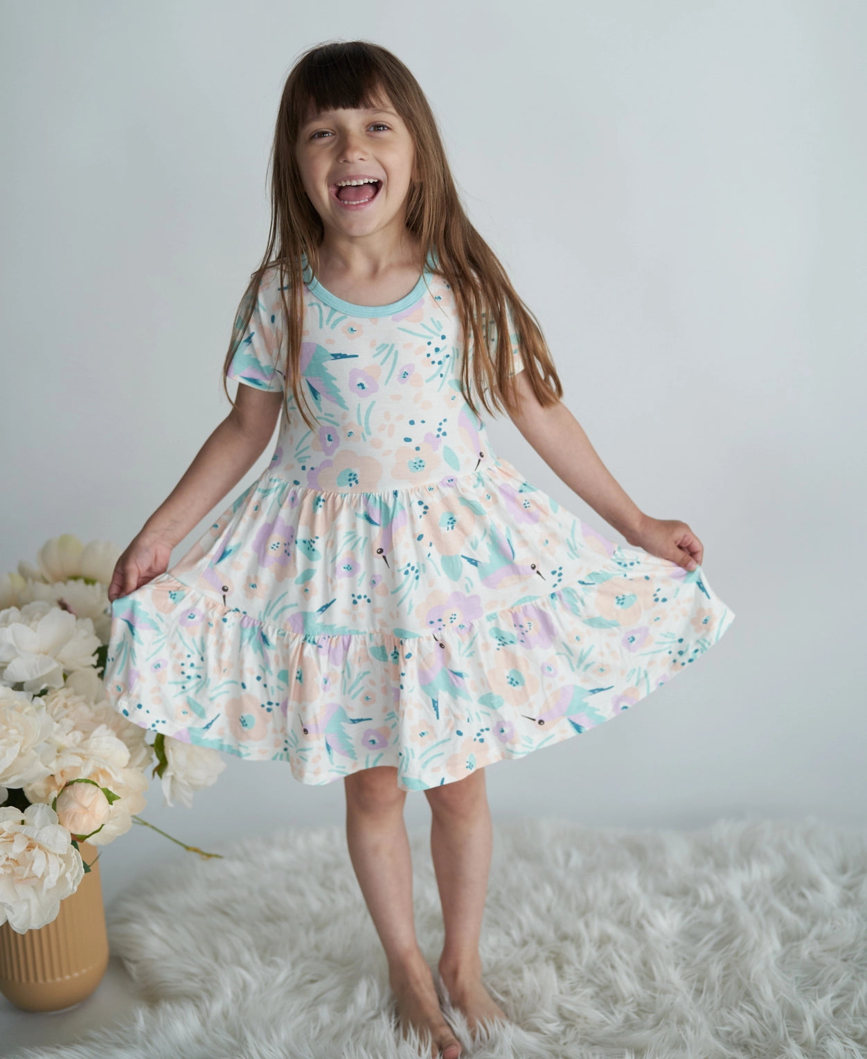 Hummingbird Tiered Dress w/Bloomer