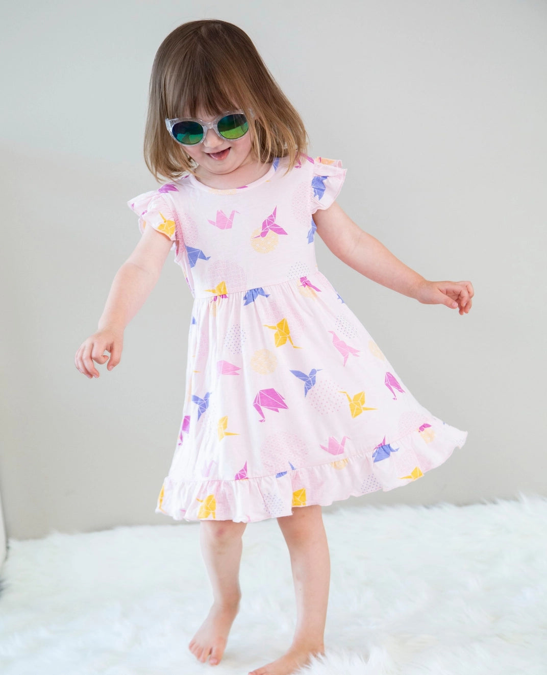 Origami Bamboo Ruffle Dress w/Bloomer