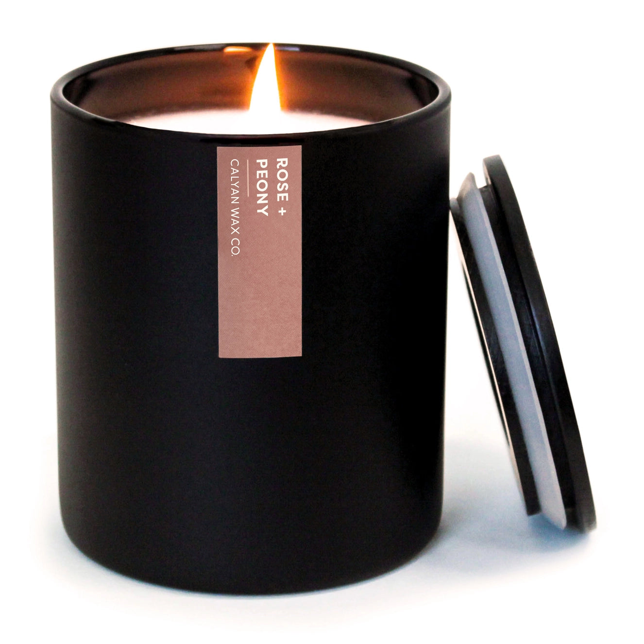 Rose + Peony - Matte Black Tumbler Soy Candle