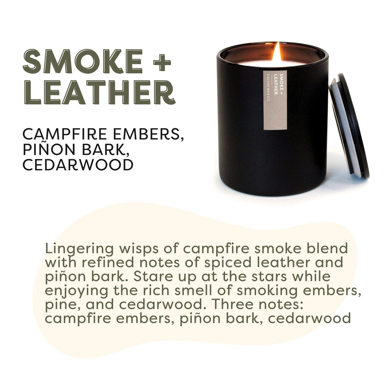 Smoke + Leather - Matte Black Tumbler Soy Candle