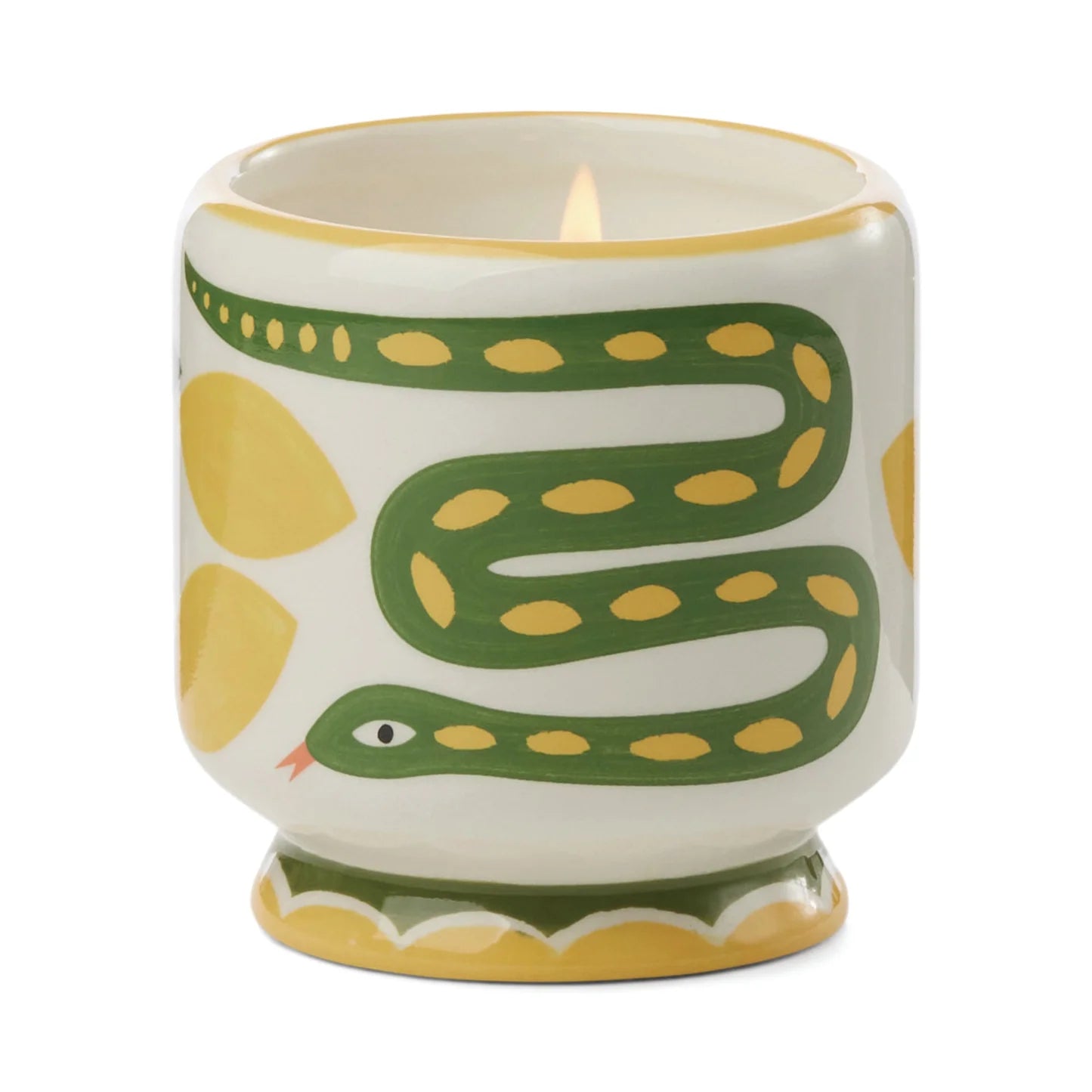 A Dopo Hand Painted Snake Ceramic Candle - Wild Lemongrass