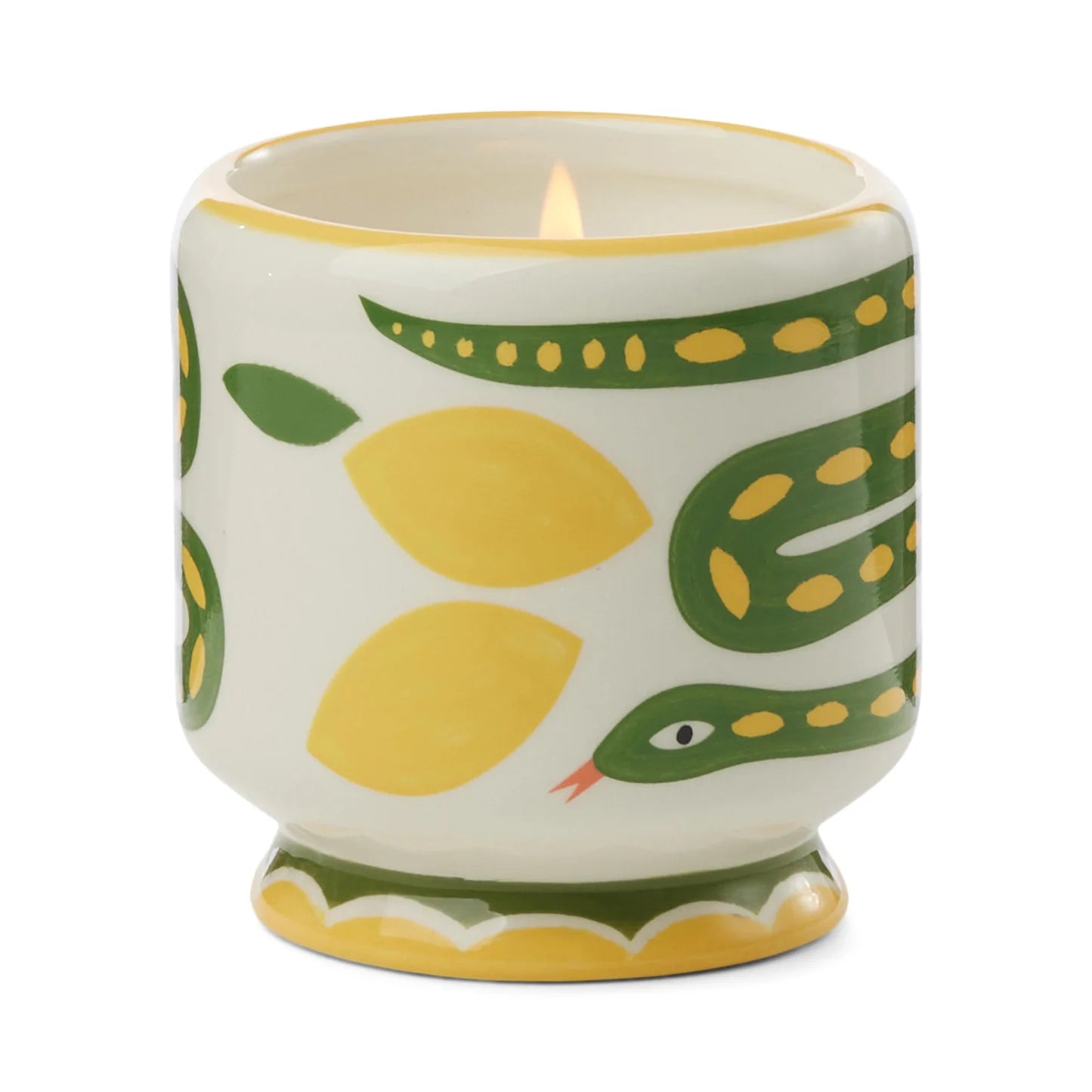 A Dopo Hand Painted Snake Ceramic Candle - Wild Lemongrass