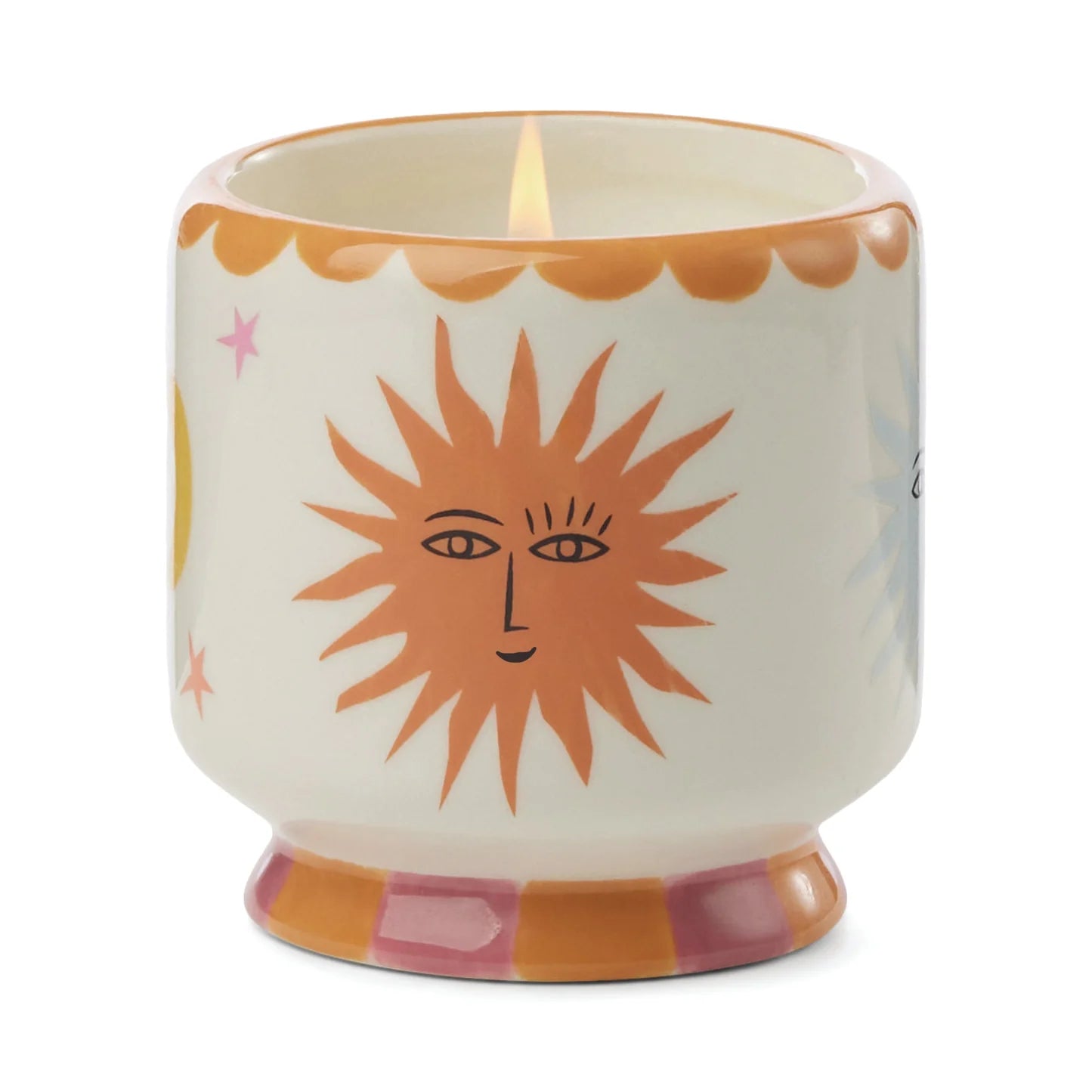 A Dopo Hand Painted Sun Ceramic Candle - Orange Blossom