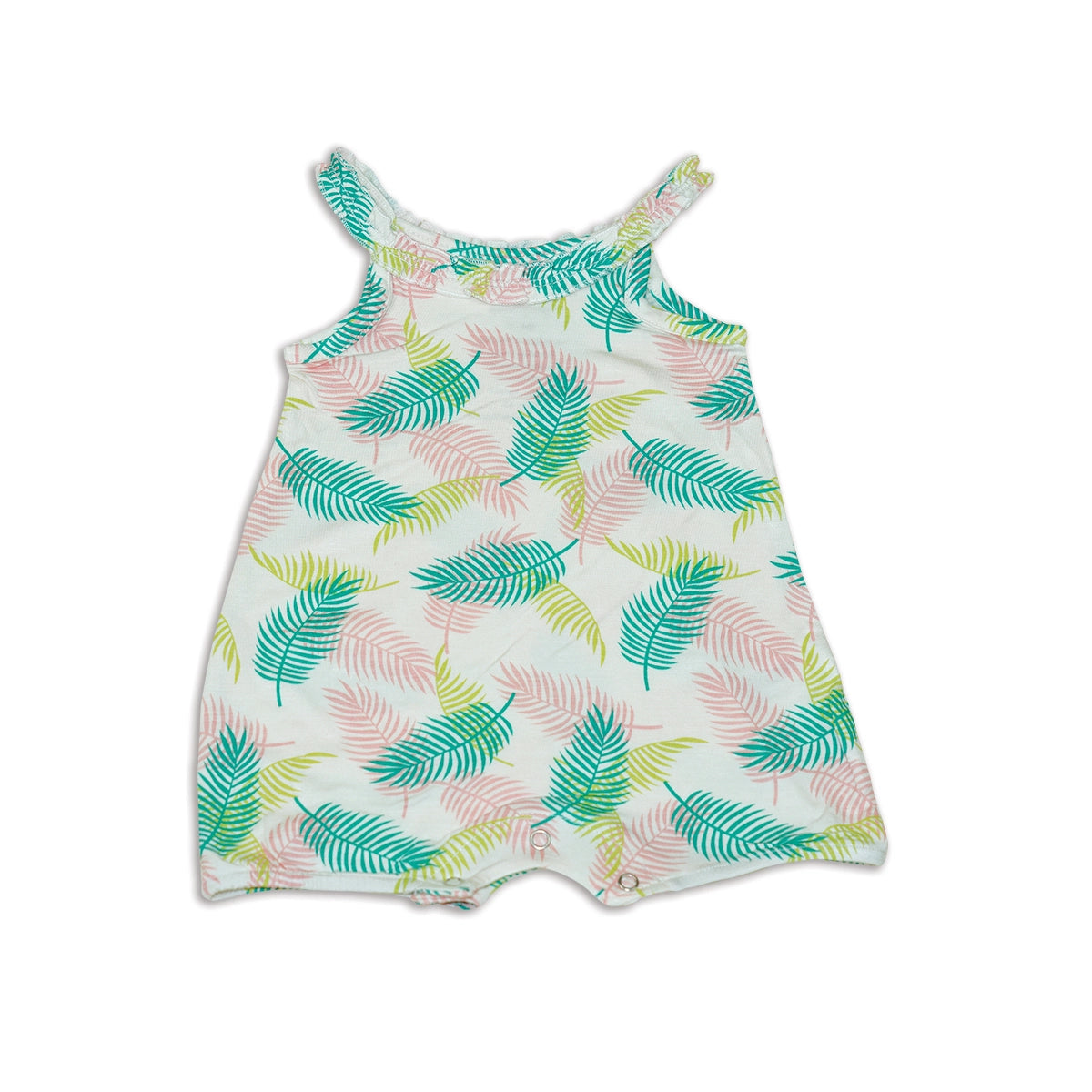 Tropical Palm Ruffle Romper