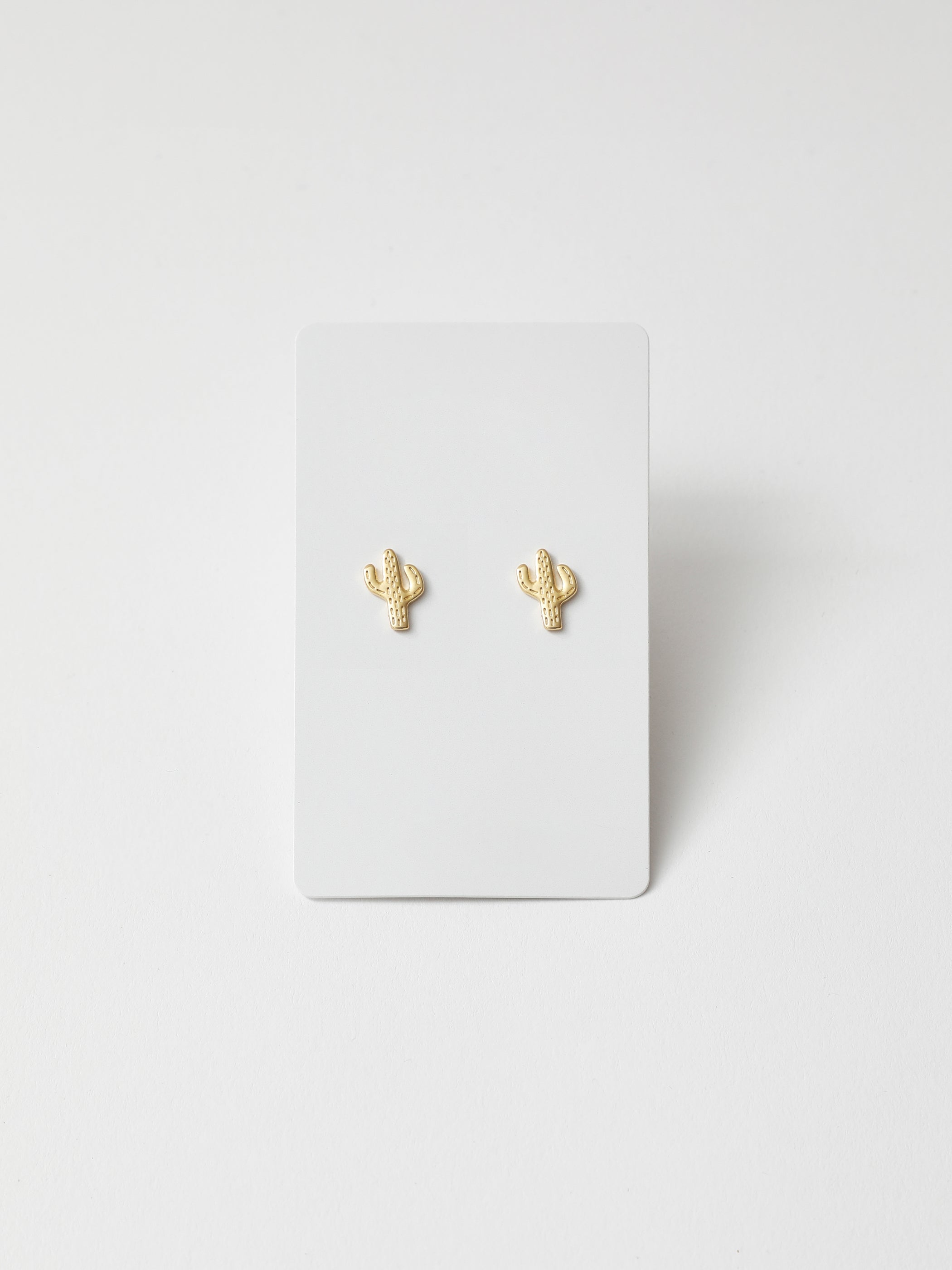 Cactus Stud Earrings - Gold