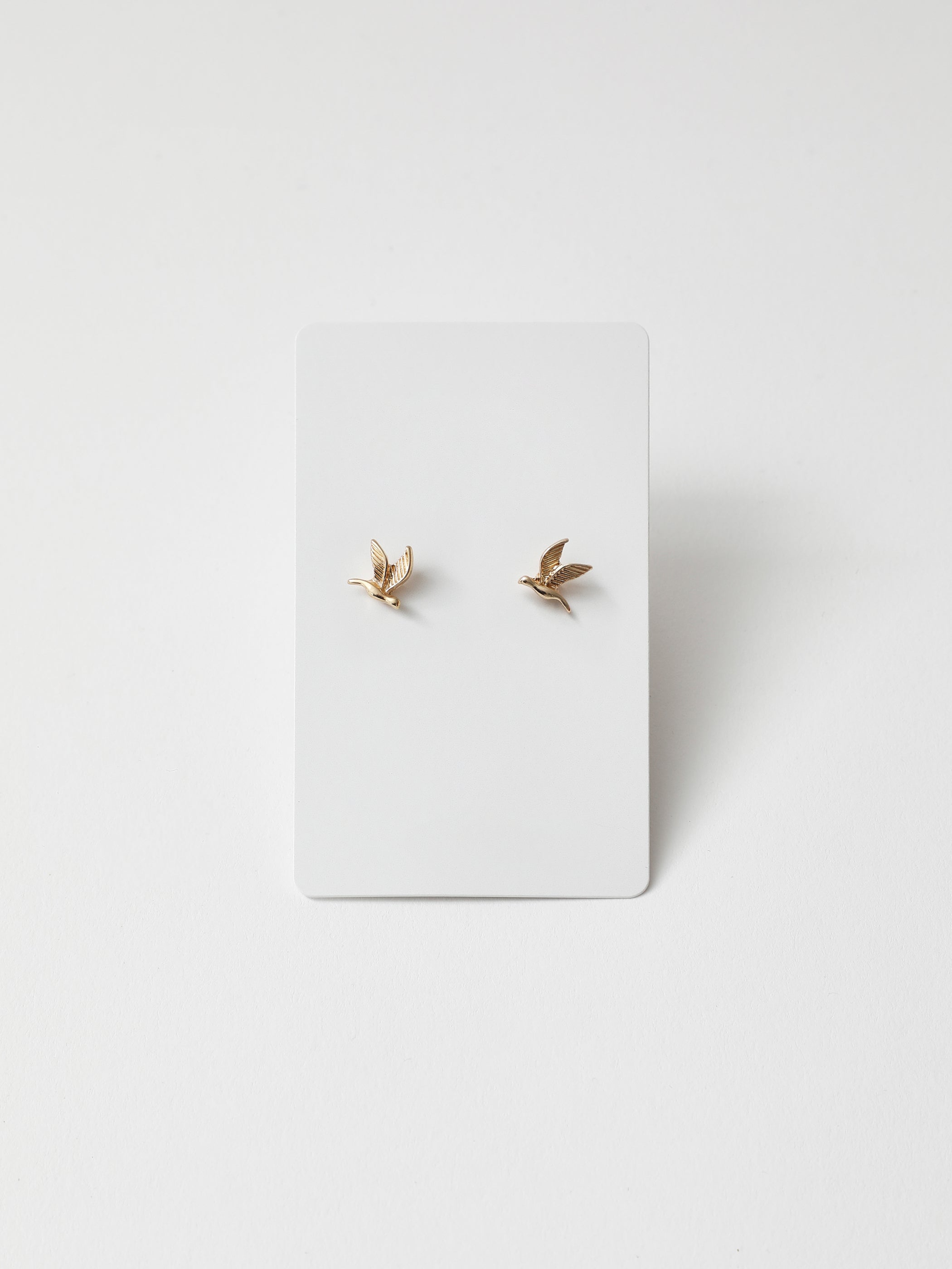 Flying Dove Stud Earrings - Gold