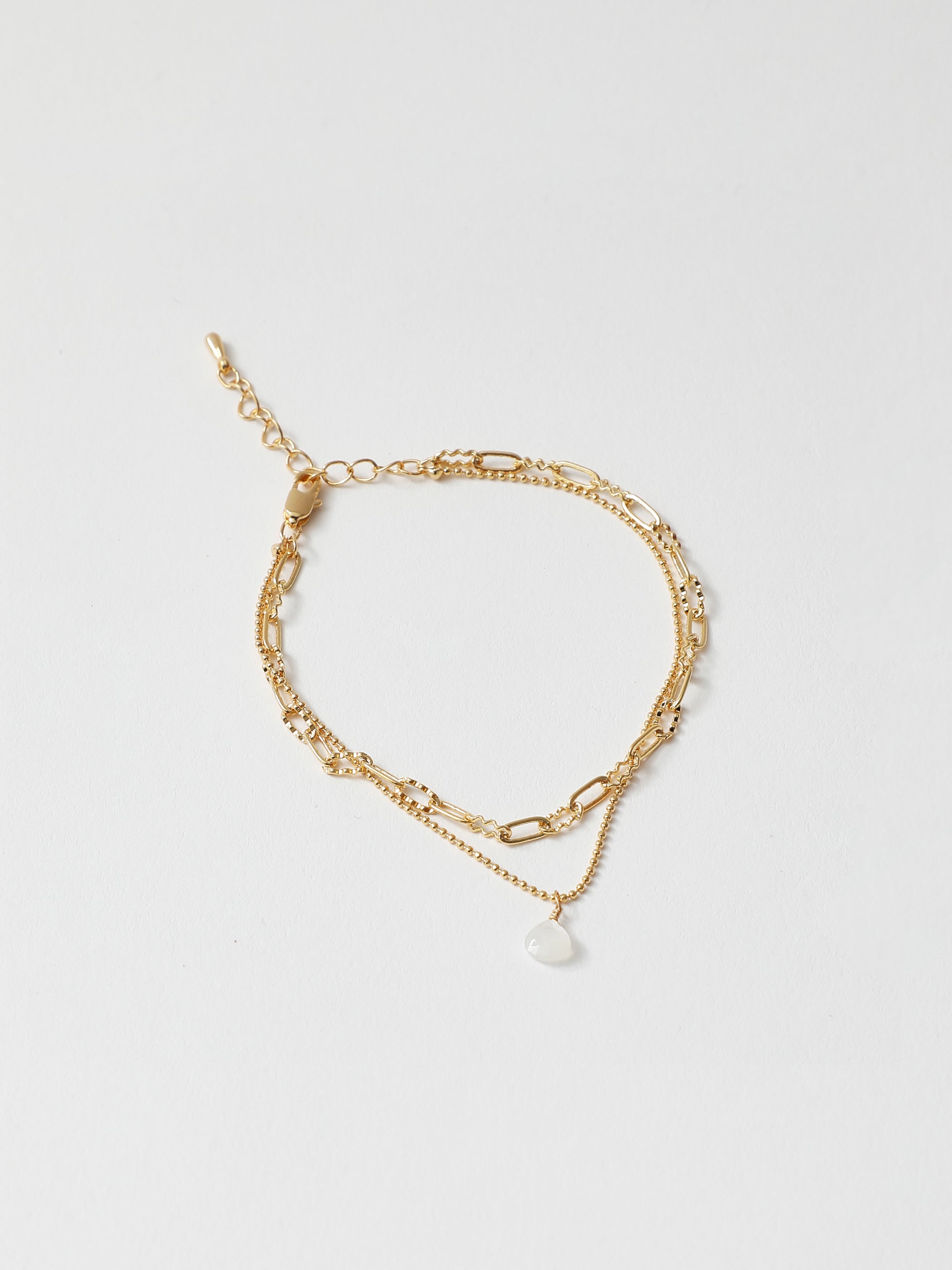 Dainty Double Chain Bracelet w/Amulet