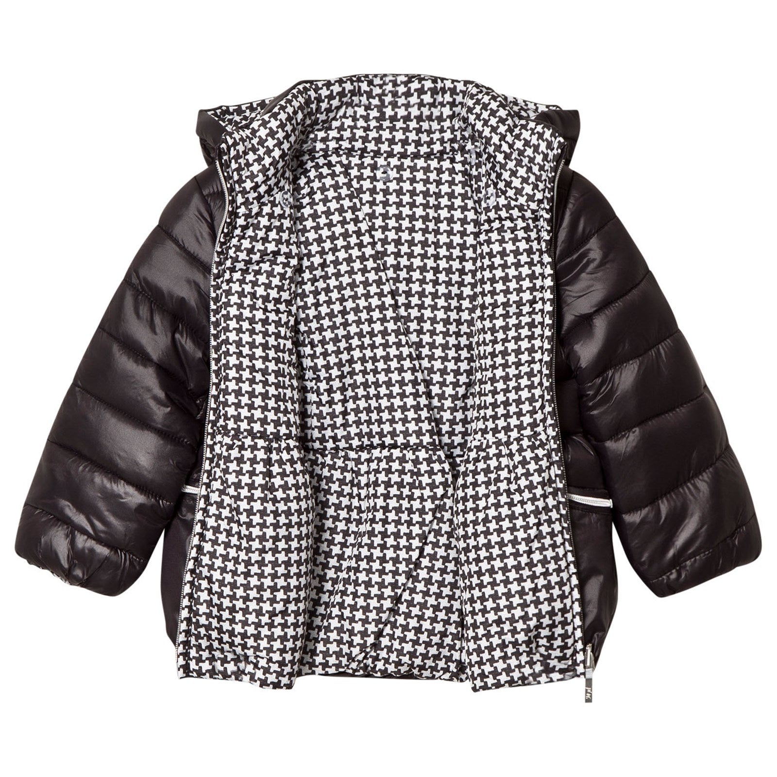 Reversible Houndstooth Puffy Jacket