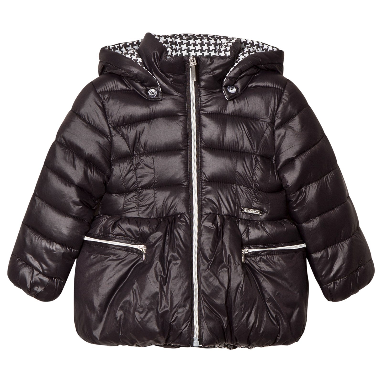 Reversible Houndstooth Puffy Jacket