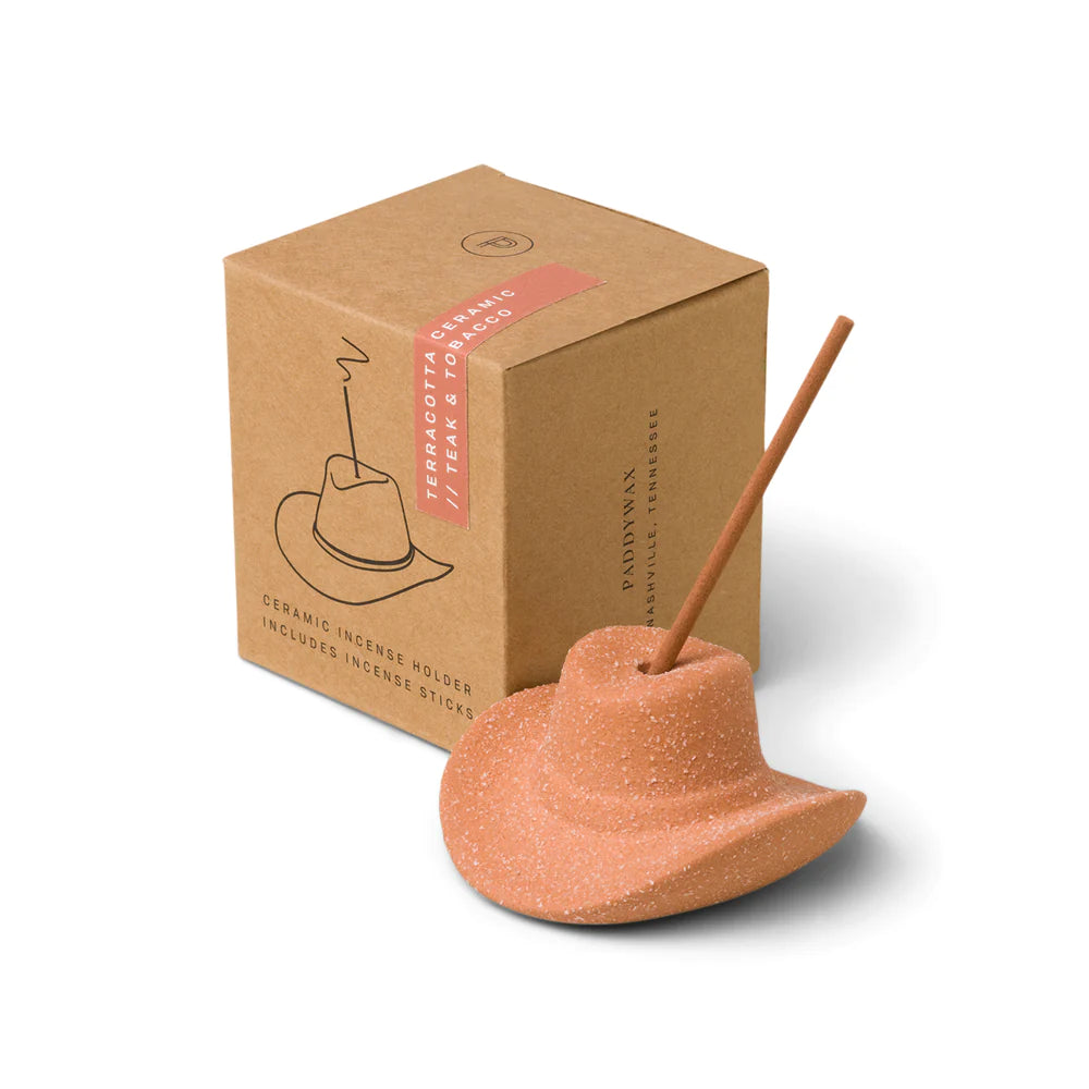 Cowboy Hat Incense Holder - Terracotta